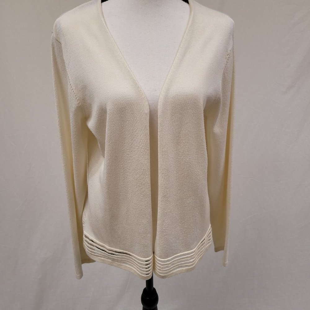 Style & Co. Soft White Long Sleeve Cardigan L